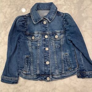 Baby Gap Girls Puff Sleeve Denim Jacket | Size 4T
